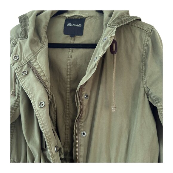 Madewell Tilden Military Green Hood Jacket 3/4 Length Women's XS - Picture 5 of 6
